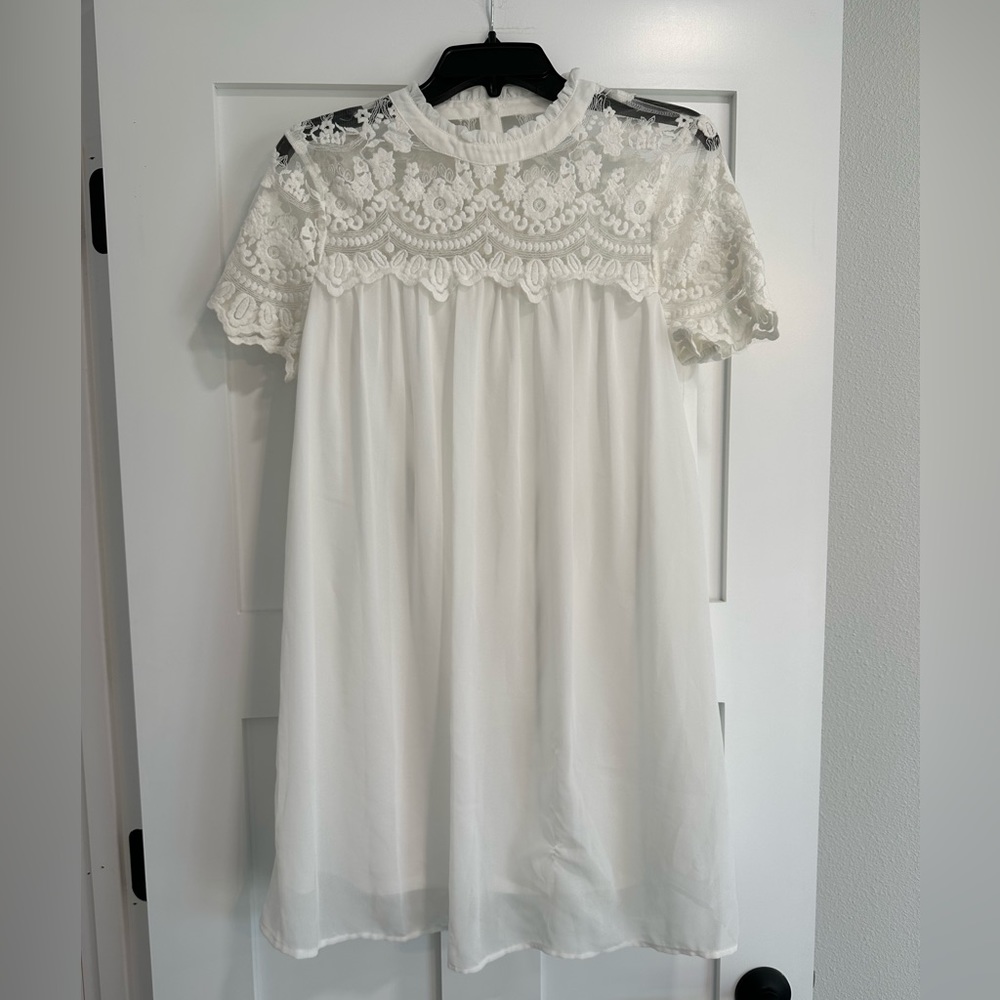 Pink Coconut Boutique White Dress